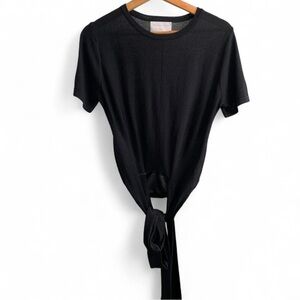 Modern Citizen Jude cropped Black Tie-Front Top size small